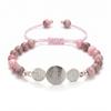 Waterproof Natural Stone Religious Bracelet Stainless Steel  Charm Braided Adjustable Women Jewelry