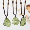 Natural Unique Crystal Quartz Necklace Impact Glass Unisex Pendant Necklace Pendant Green Meteorite Stone S8N0 Moldavite Y2K5