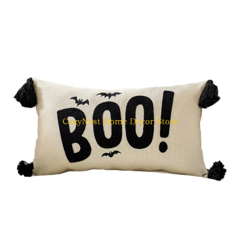 92MF Festival Halloweens Pillow Cover Embroidered Designs Soft Polyester Materials 1990₽