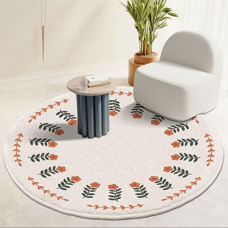 Simple Circular Carpet Living Room Dirt Resistant and Wear-resistant Floor Mat Bedroom Bedside Carpet