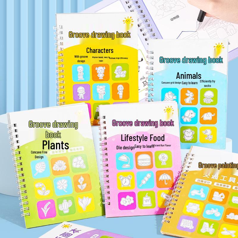

Magic Pen Toddler Drawing Book: Reusable Training & Early Education Copybook. Magic Pen (1 Holder + 3 Refills + 1 Grip)