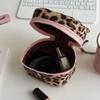 Waterproof Leopard Print Square Storage Box Handheld Zipper Design Small Cosmetic Pouch Makeup Bag Home Travel
