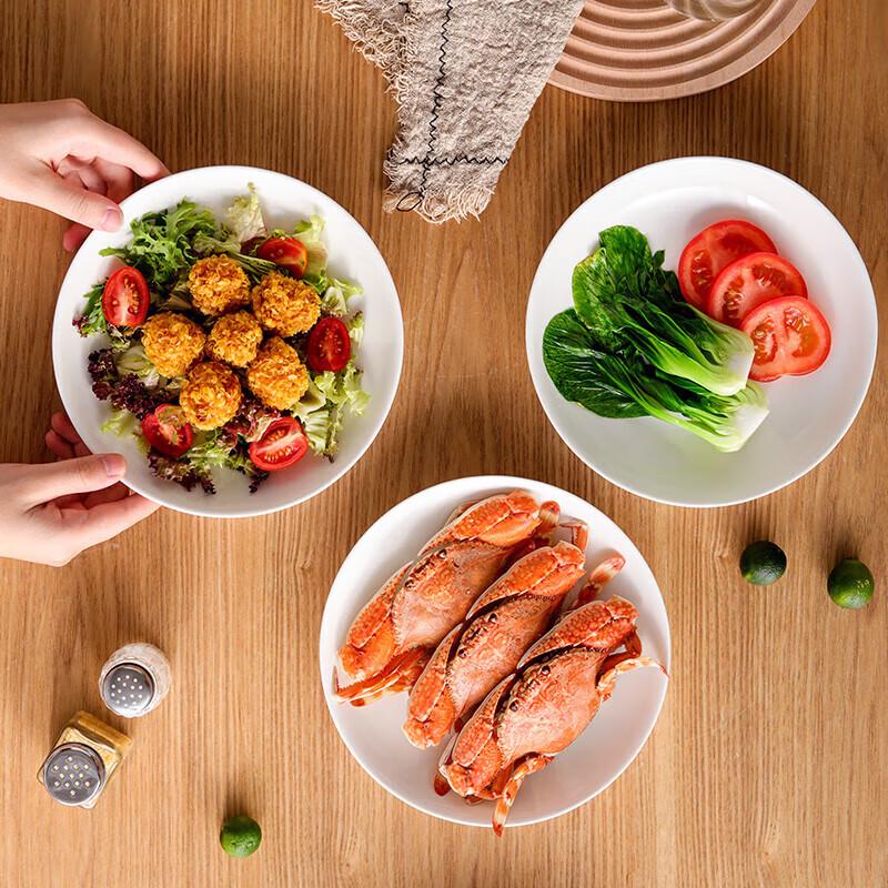 OEING 8-inch White Ceramic Dinner Plates (Set of 6)