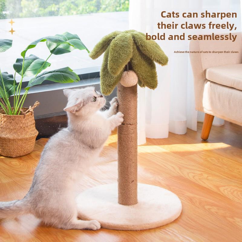 Coconut Tree Cat Climbing Frame & Sisal Scratching Post - No Mess, Space-Saving Cat Toy