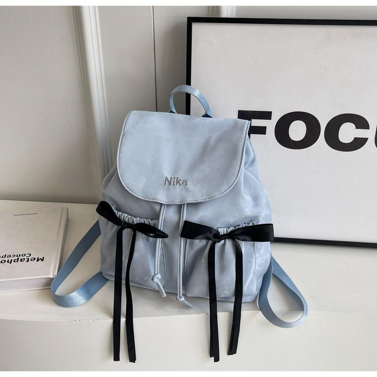 

Cute girl student class backpack, sweet ballet style, small and light backpack, niche bow schoolbag синий