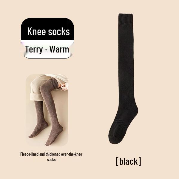 

Женские флисовые гольфы выше колена - Теплые, утолщенные, с высоким голенищем для осени/зимы One Size