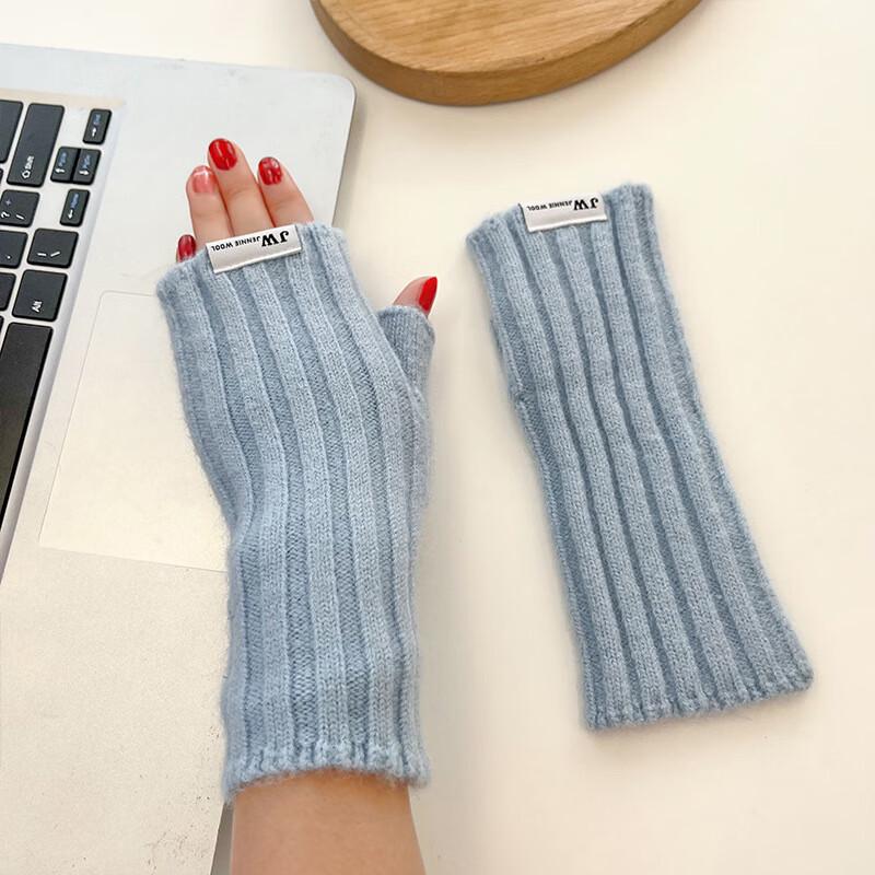 Вязаные зимние перчатки без пальцев One Size