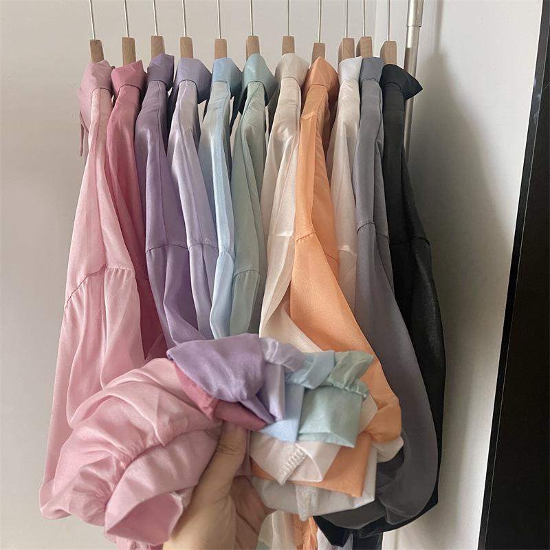 GMXIA Damen Sommer Sonnenbekleidung Hemd Dünne Durchsichtige Chiffon Jacke Tops