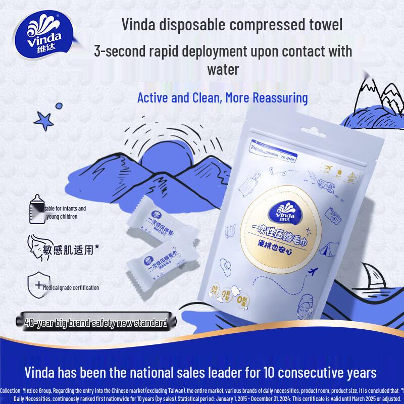 Weida Disposable Compressed Face Towels (4x20 Count)
