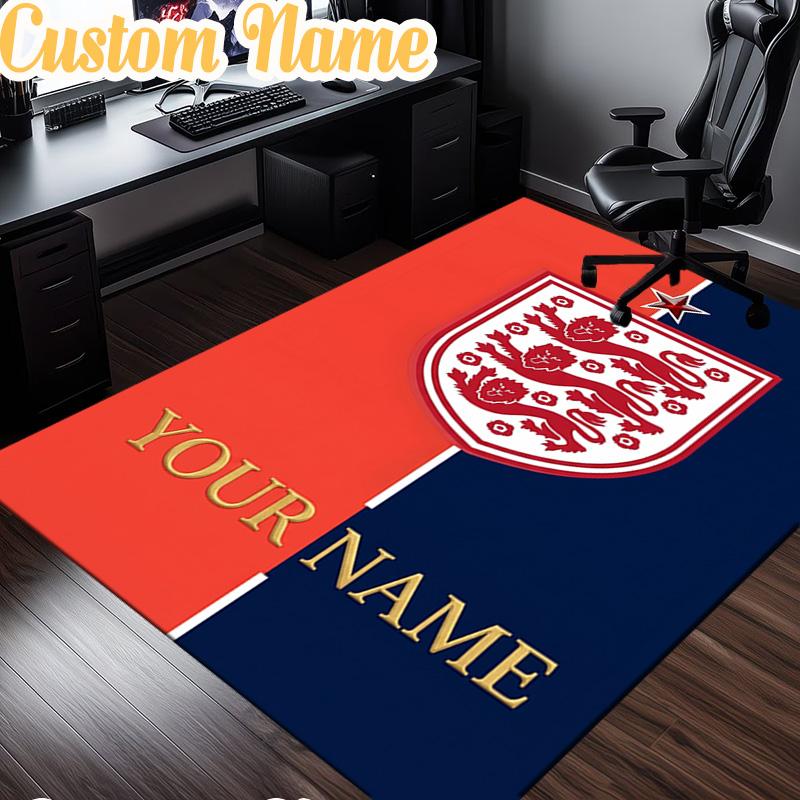 Custom Name England National Rug, Office Rug, Chair Rug, Carpet for Living Rooms, Doormat Game Rug Home Decor Christmas Gifts