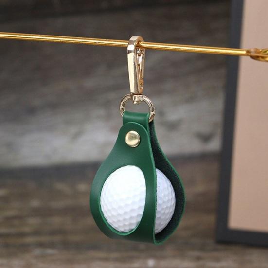 Golf Ball Bag with Clip Cling to Pants Hoop Faux Leather Anti-slip Portable Golf Ball Holder Metal Buckle Golf Organizer Golf Ball Carrier