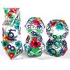Resin Dice Set Luminous Sand, Dragon and Dungeon Polyhedral Dice, Punk Style Role-Play RPG Explorer MTG Pioneer Game DND Dice Set