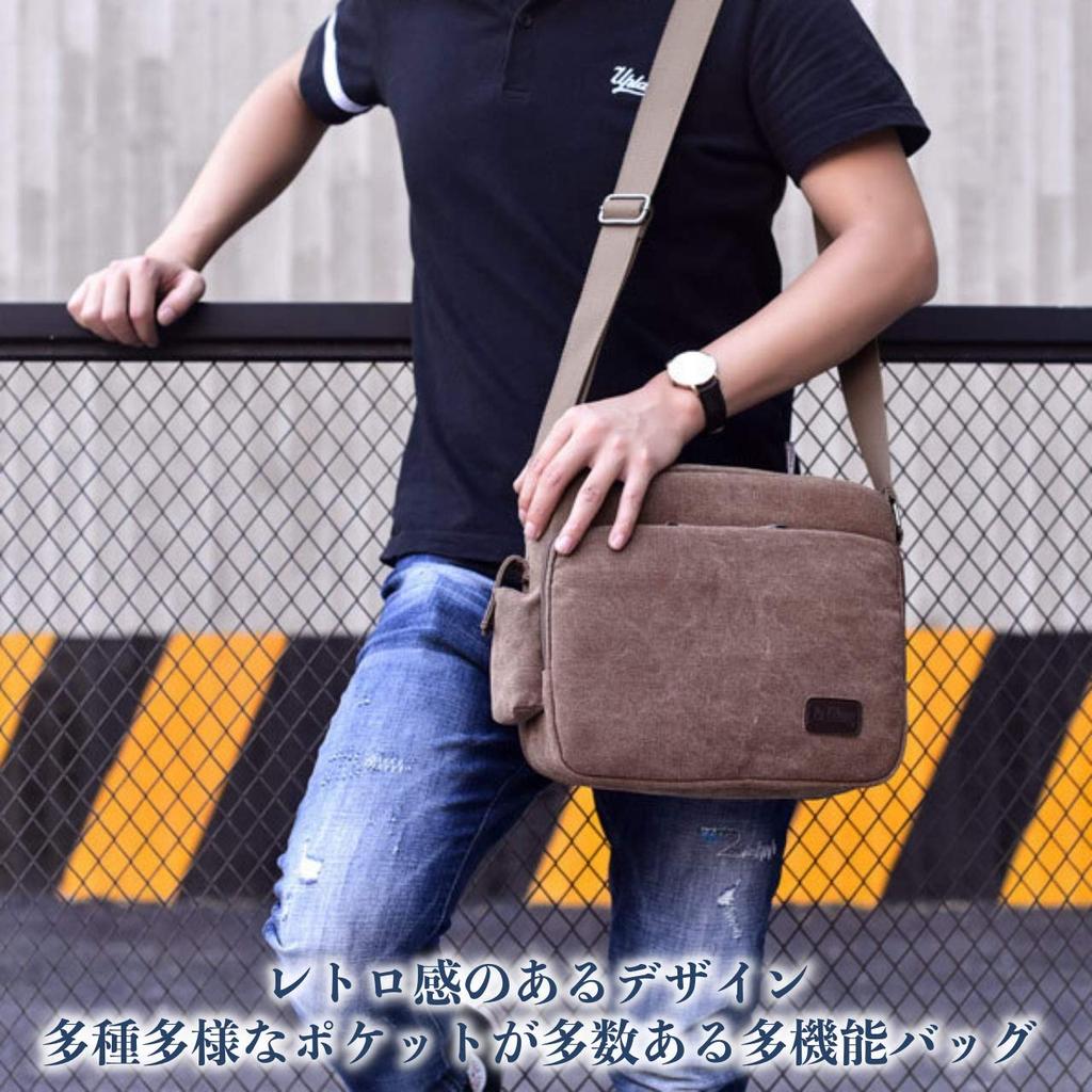 Shoulder bag for crossbody large A4 card shoulder bag SH336 [MT's SHOP] men, bag, capacity, size, canvas, multi-functional, multi-storage, pocket,