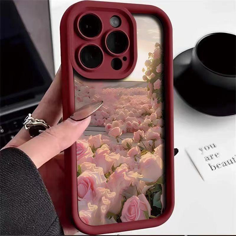 Beautiful rose design, perfect for Apple iPhone 17 Air and iPhone 16 Pro, new phone case, 15cm high-quality, 14cm precision hole.