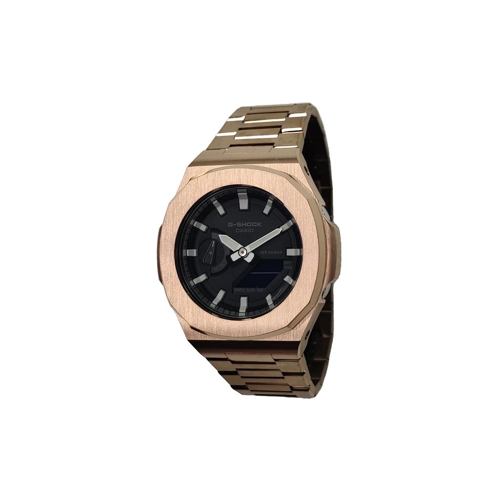 CASIO Custom Collection Electronic Movement Stainless Steel Strap Watch Men's Watches Black Dial GA-2100-1A