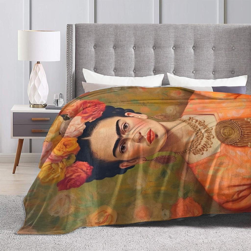F-Frida K-Kahlo Fleece Throw Blanket Blankets for Sofa Car Lightweight Thin Bedroom Quilt,