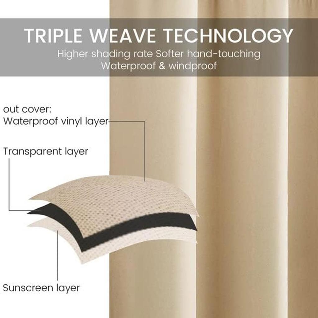 Vorhänge für den Außenbereich für Terrasse Wasserdicht, Wetterfest Sichtschutz Außenvorhänge für Pavillon, Veranda, Hinterhof