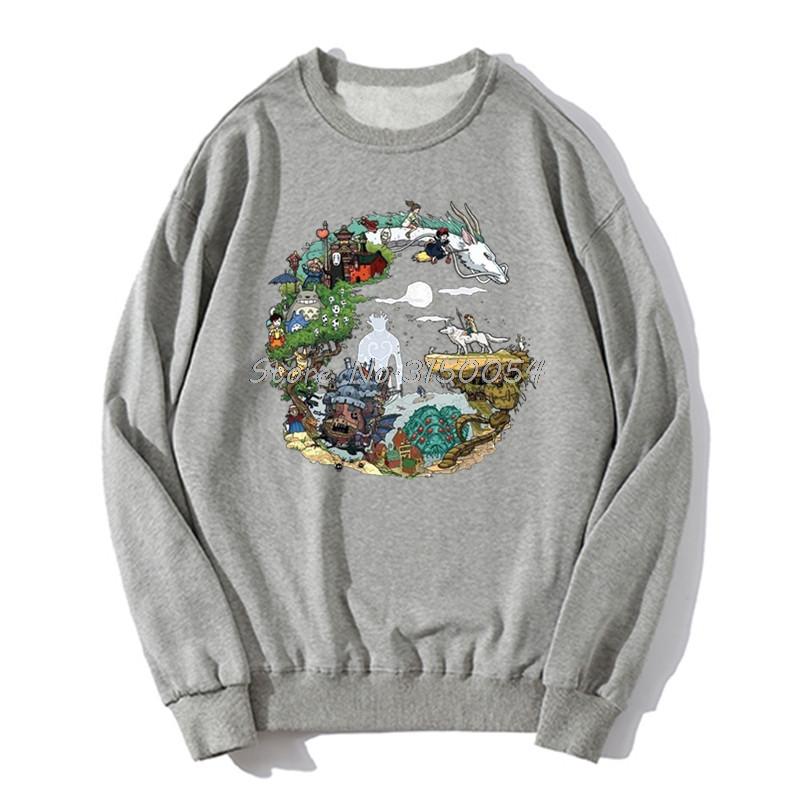 

Роскошная толстовка с капюшоном в стиле аниме унисекс навсегда и навсегда Унесенные призраками Тоторо без лица Мононоке с принтом весенне-осенний пуловер унисекс, толстовки L