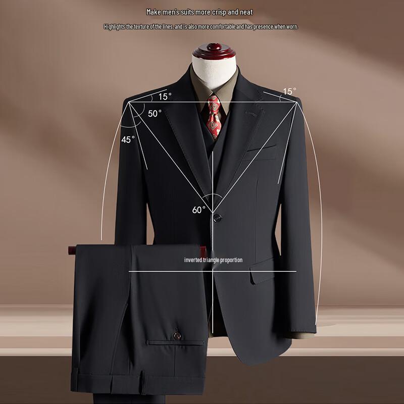 ROMON Men's Modal Wool Business Suit Set