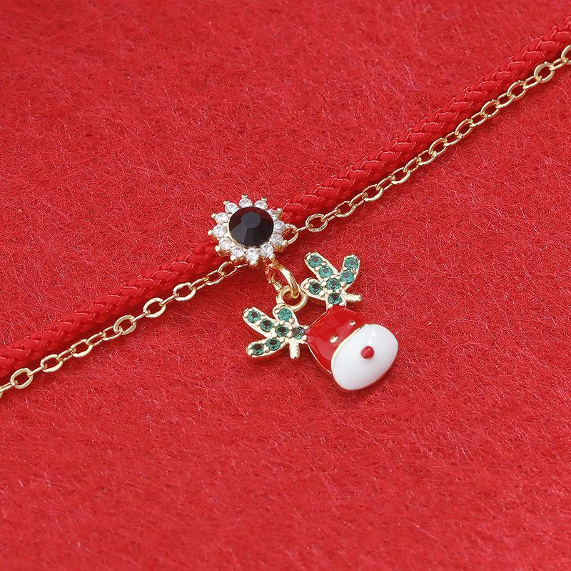 Women's Small Fresh Reindeer Red Rope Bracelet - Christmas & Birthday Gift