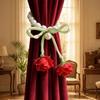 2PCS Decorative Rose Curtain Straps Portable Curtain Binding Curtain Buckle  Living Room