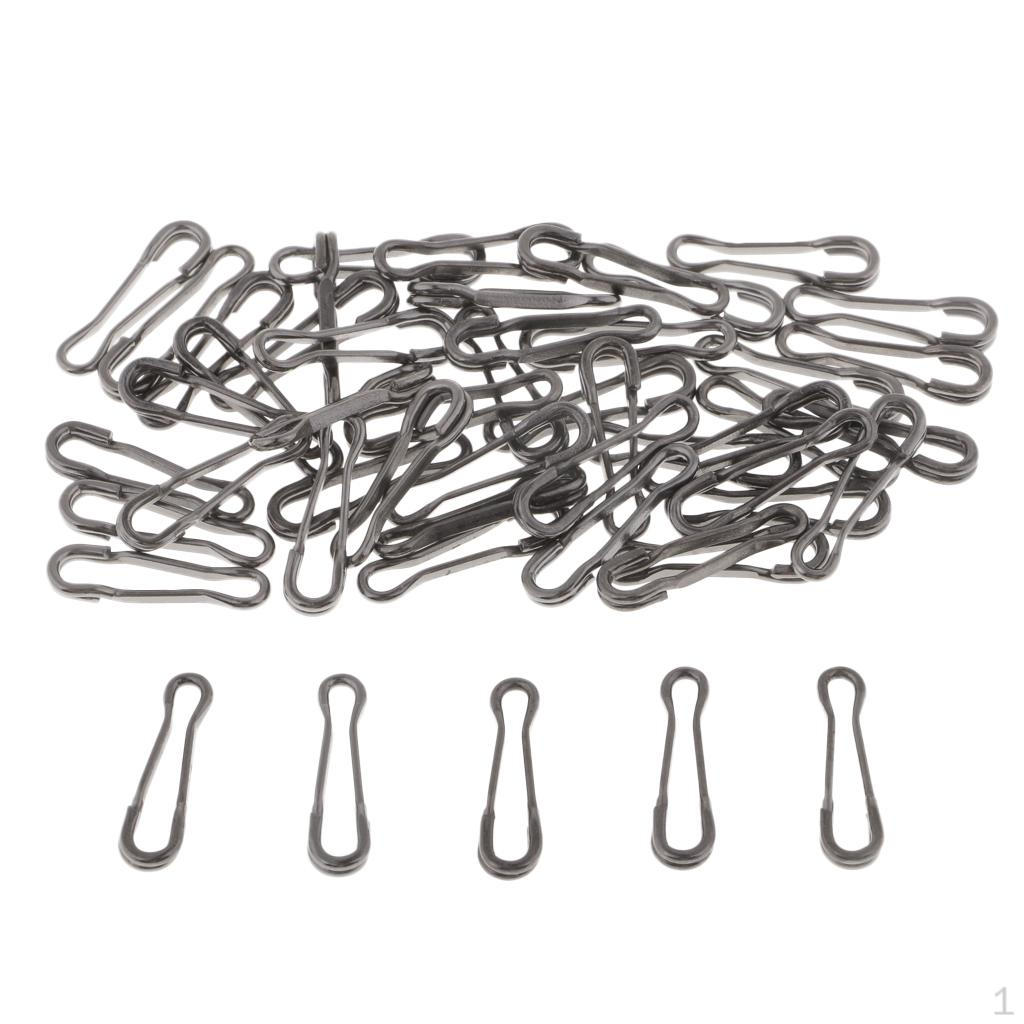 50 Pieces Fishing Snaps Swivels Baits Clip Carp Tackle
