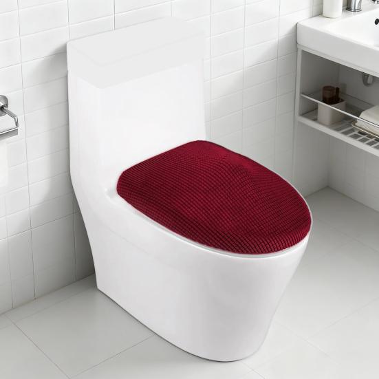Toilet Cover Corn-patterned Fabric Elastic Strap Non-Slip Stable Toilet Seat Cover Multifunctional Bathroom Decor