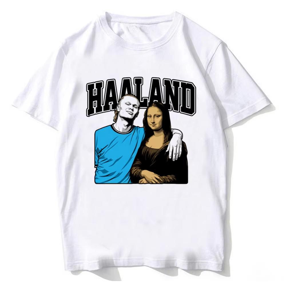 Haaland Tshirt Unisex High Quality Cotton Harajuku Streetwear Fashion Popular Soft T Shirt Short Sleeve Print TShirt Streetwear