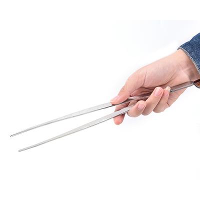 Gezahnte Edelstahlpinzette Lange Grill-Lebensmittelzange Gerade Pinzette Hausmedizin Garten Küche Grillwerkzeug Wimpernpinzette