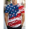 Modisches 3D-Druck Herren Kurzarm Rundhals T-Shirt Übergröße Tee Sommer Freizeit T-Shirts