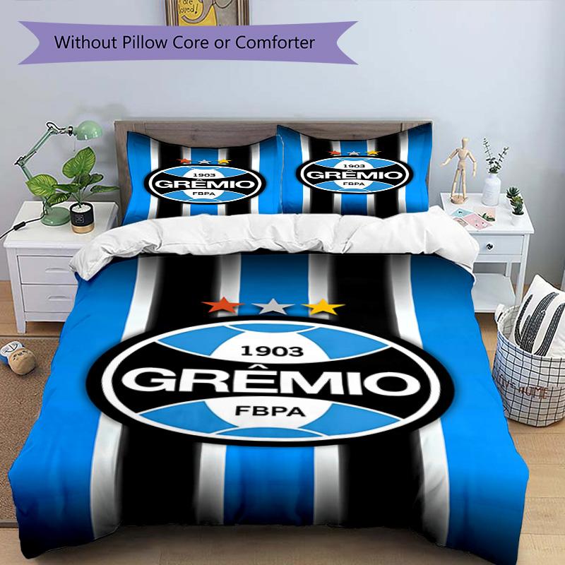 Grêmio FBPA Printed Pattern Duvet Cover Set – Includes 1 Duvet Cover and 2 Matching Pillowcases Bedroom Decor Christmas Gifts
