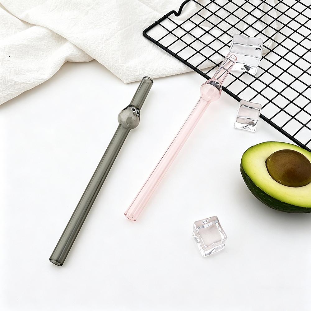 5Pcs Glass Boba Straws Reusable Glass Drinking Straws Wide Clear Straws 12mm Clear Smoothie Straws for Bubble Tea Milkshakes