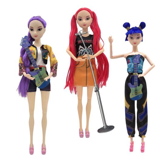 1/3Pcs 11.5-inch Kpop Hunter Girl Doll Movable Joints Girl Action Figure Decoration Animated Movie Character Collectible Toy Fans Enthusiasts Gift