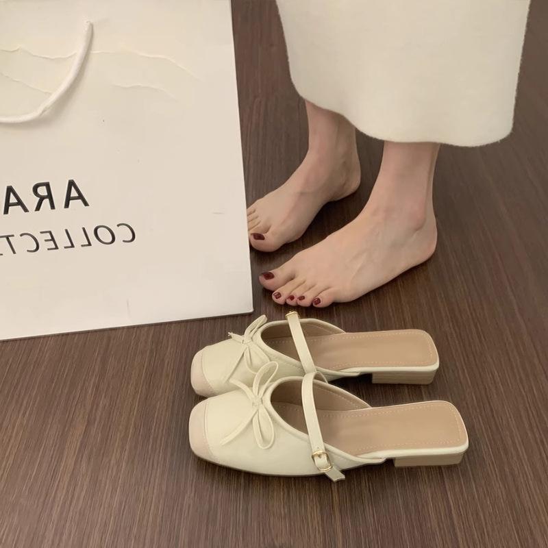 

Baotou half slippers women s summer wear new one-pedal low-heeled Mary Jane sandals 35