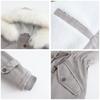 Women's Fashion Solid Colour Autumn And Winter Detachable Hair Collar Long Sleeve Hooded Cotton Fleece Jacket