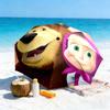 Cartoon Russian Animation Fairy Tale Masha and the Bear Cartoon Umbrella, a Must-have for Home and Outdoor Travel, Foldable Wrought Iron Umbrella W3