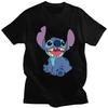Stitch Anime T Shirt Unisex Pure Cotton Tshirt Leisure Tee Tops Short Sleeved T-shirt Slim Fit Clothing
