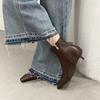 Autumn New Small Slim Follower Boots Fashion Square Toe Side Zipper Anti-slip Wear-resistant Short-thigh Boots