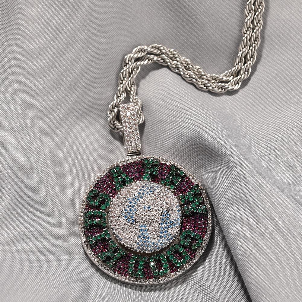 Hip Hop Street Drehbar AFGK Erdanhänger Ma Siwei Gleicher Kleiner Vollbesetzter Diamant Trend Halskette