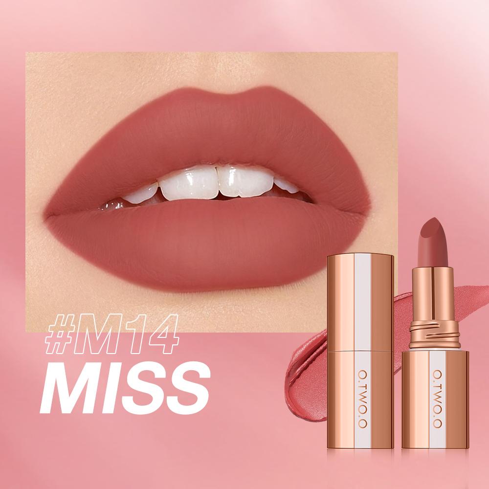 O.TWO.O Lippenstift Lip Tint Wasserdicht Langanhaltend Nicht klebend an Tasse Sexy Rot Rosa Lippenlack Samtig Matt Lippenstift Make-up