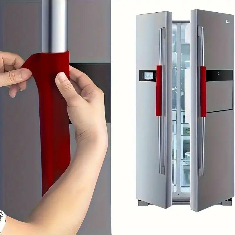 3Pcs Refrigerator Microwave Oven Oil-Proof Door Handle Covers Washable Sliding Door Handle Protective Covers Handle Covers