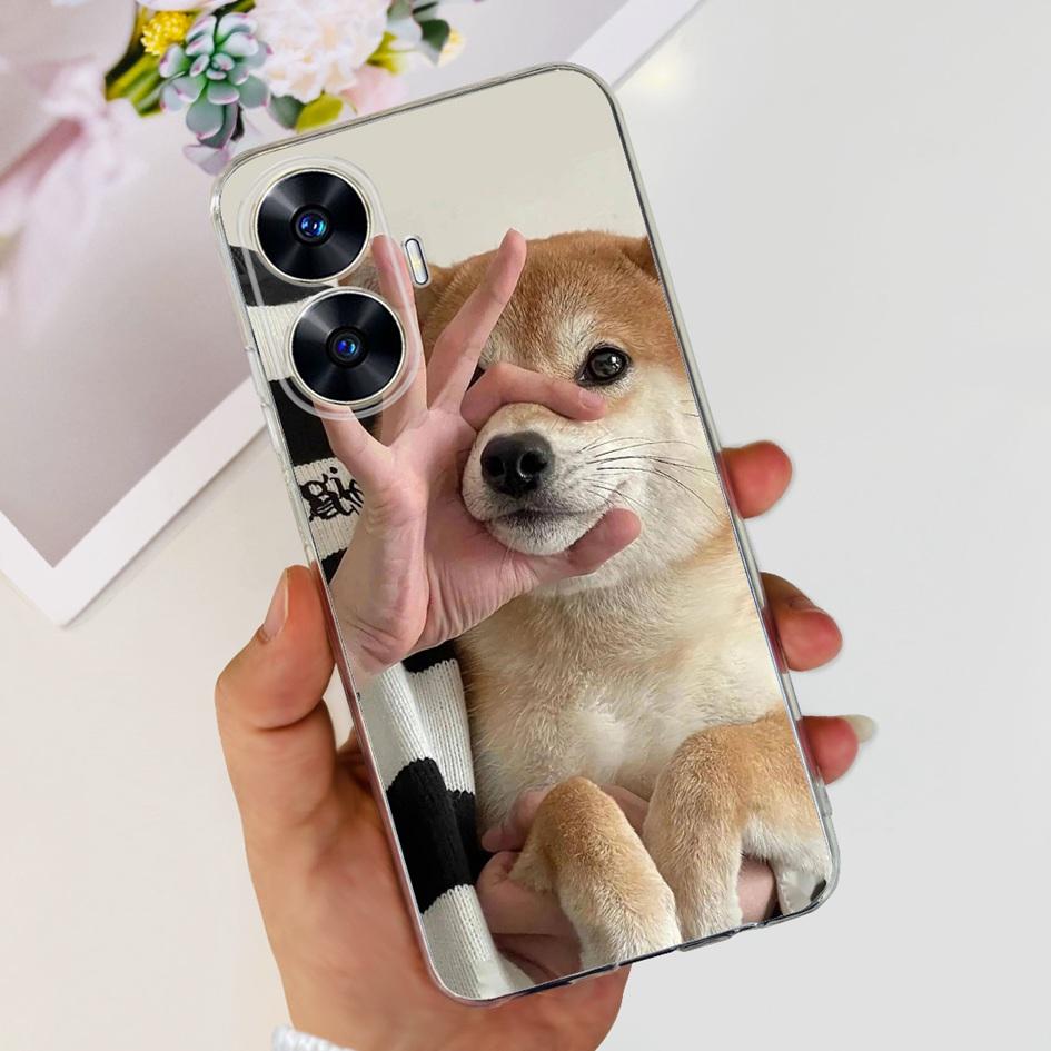 For Realme C55 Case RMX3710 Transparent Cover Fashion Patterns Soft Silicone Phone Cases For Realme C55 4G C 55 RealmeC55 Fundas