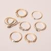 Full Of Diamond Stars Moon Snake Personality Retro 7-Piece Ring Female
