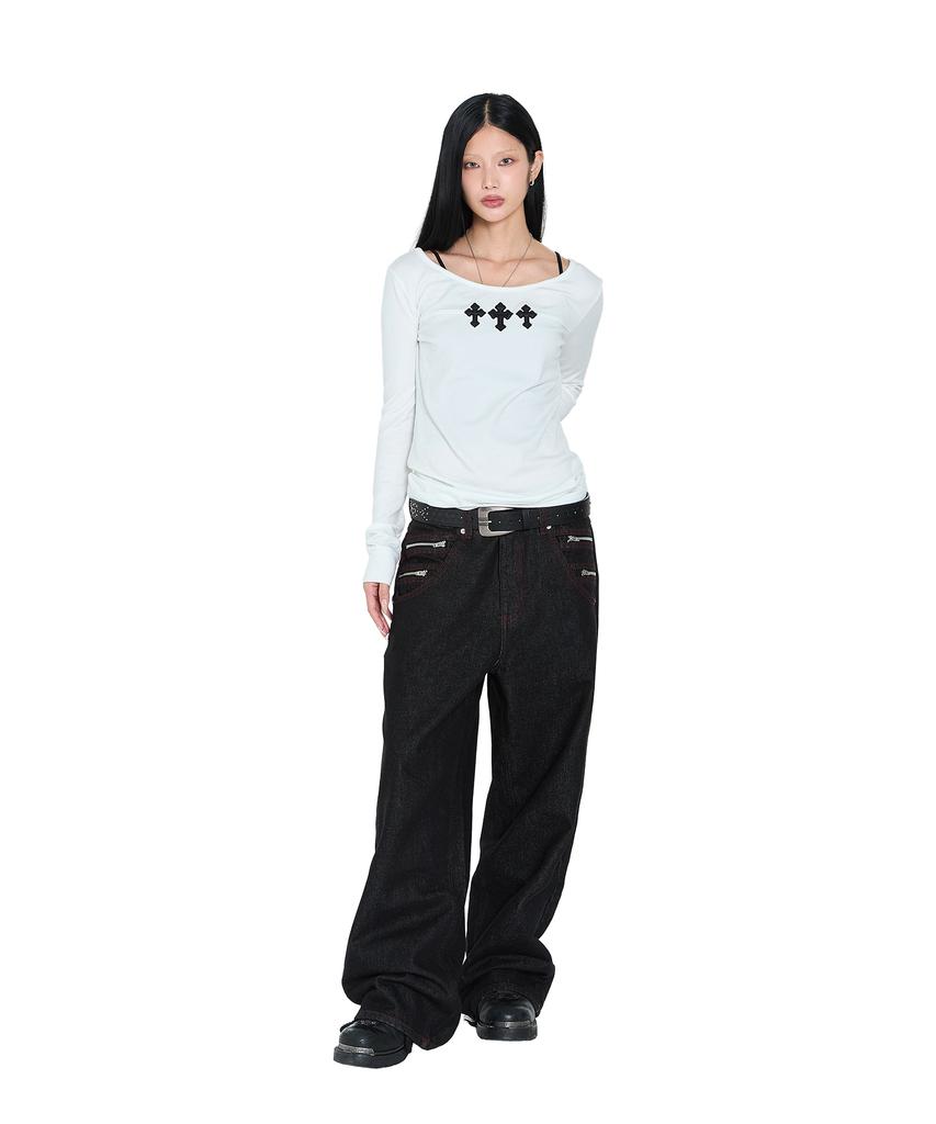 AAKAM Triple Akm Cros2 Long Sleeve (White)