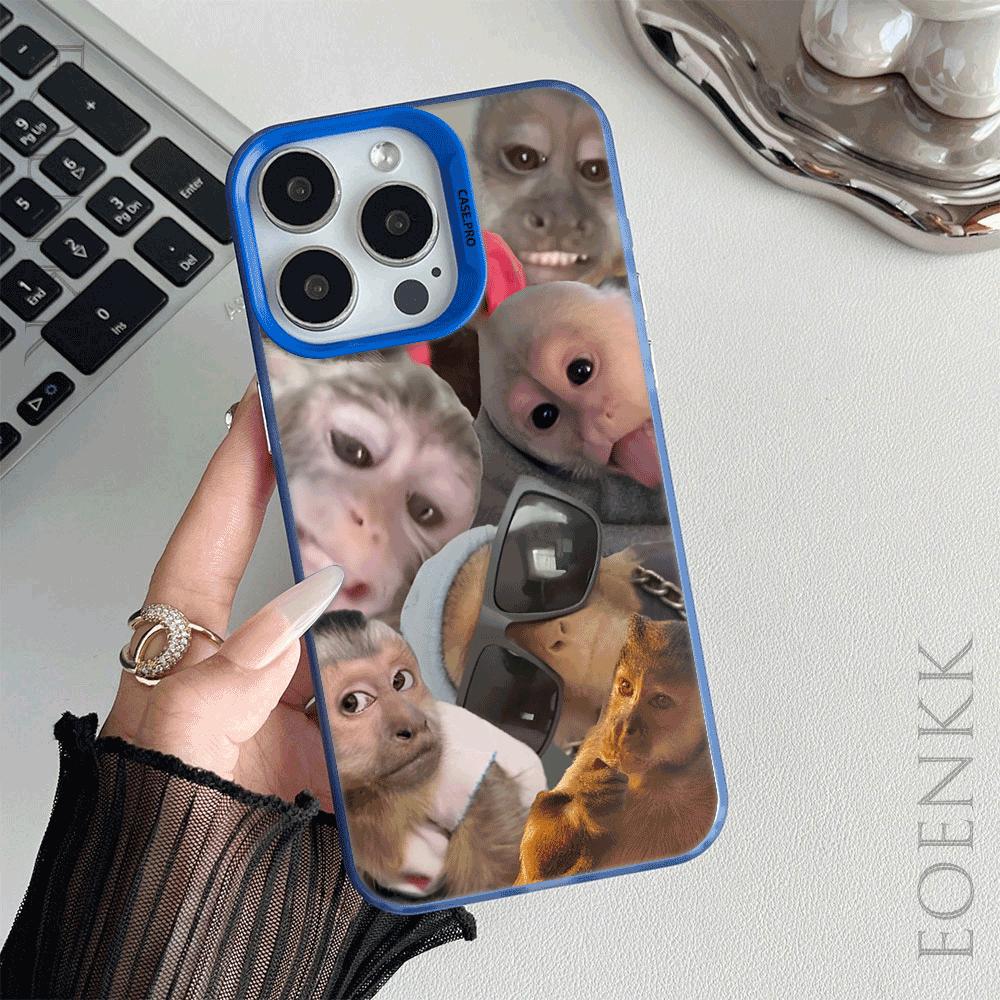 Funny Monkey Hard Phone Case For IPhone 14 15 11 12 13 16 Pro Max 7 8 14 15 Plus 12 13Mini X XS Shockproof Slim Trendy  Cover