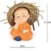 Set of 4 Baby Hat Monk Buddha Idols Showpiece for Car Dashboard Idols/Home Decorative Showpiece & Gifting Ideas Car Dashboard Accessories Size - 6.5Cm