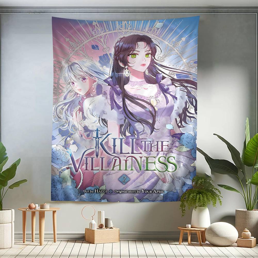 

KKill The VVillainess Аниме Мультфильм Гобелен Настенное Повешение Украшение Домашнее Декор Дома 74x94cm(29x37in)