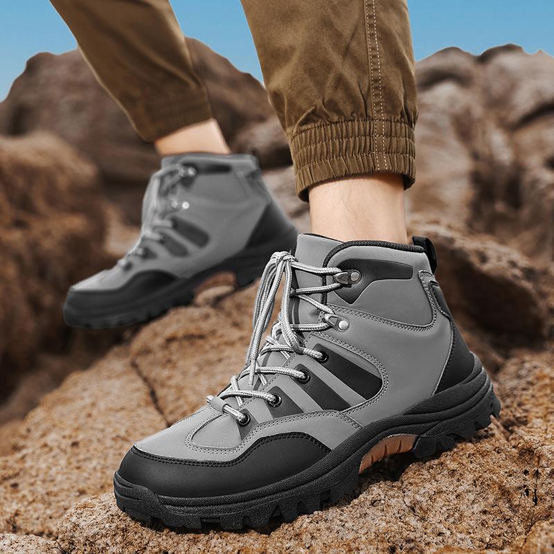 Tooling Labor Insurance Shoes High-top Men's Autumn and Winter New Non-slip Outdoor Sports and Leisure Trendy Shoes Travel Mountaineering Martin Boots