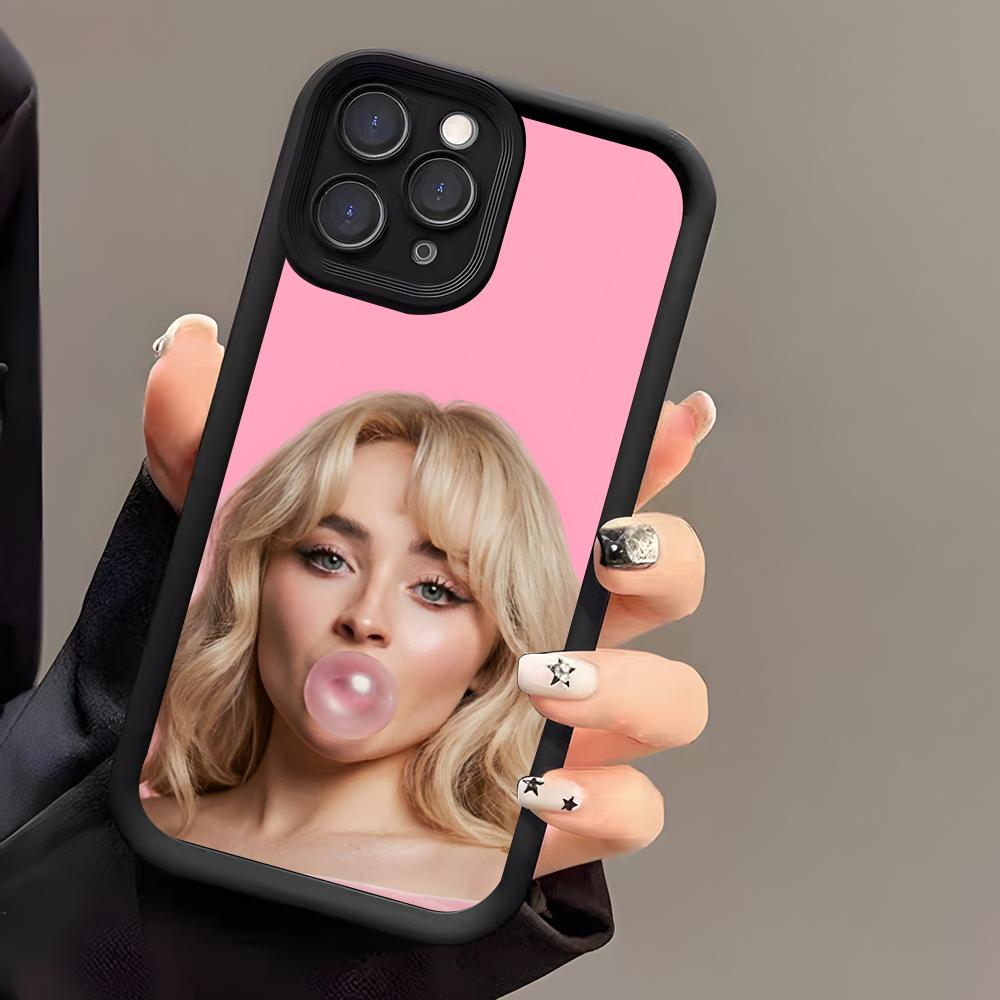 Please S-Sabrina C-Carpenter Phone Case For IPhone 17 Air 16 E 15 14 Plus 13 12 11 Pro Max Black Sky Eye Stepped Protective Case