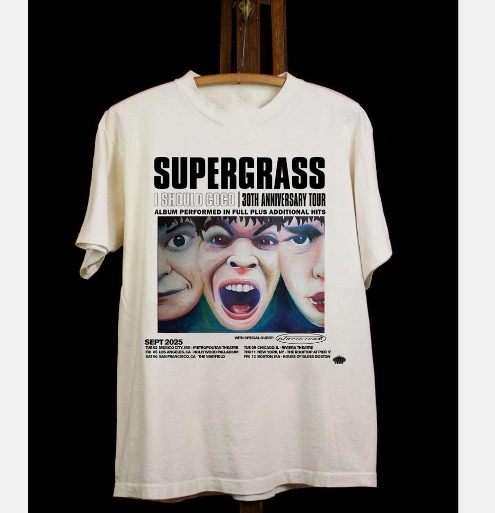 Supergrass I Should Go Go North America Tour T Shirt Size S-5XL Unisex T-Shirt S